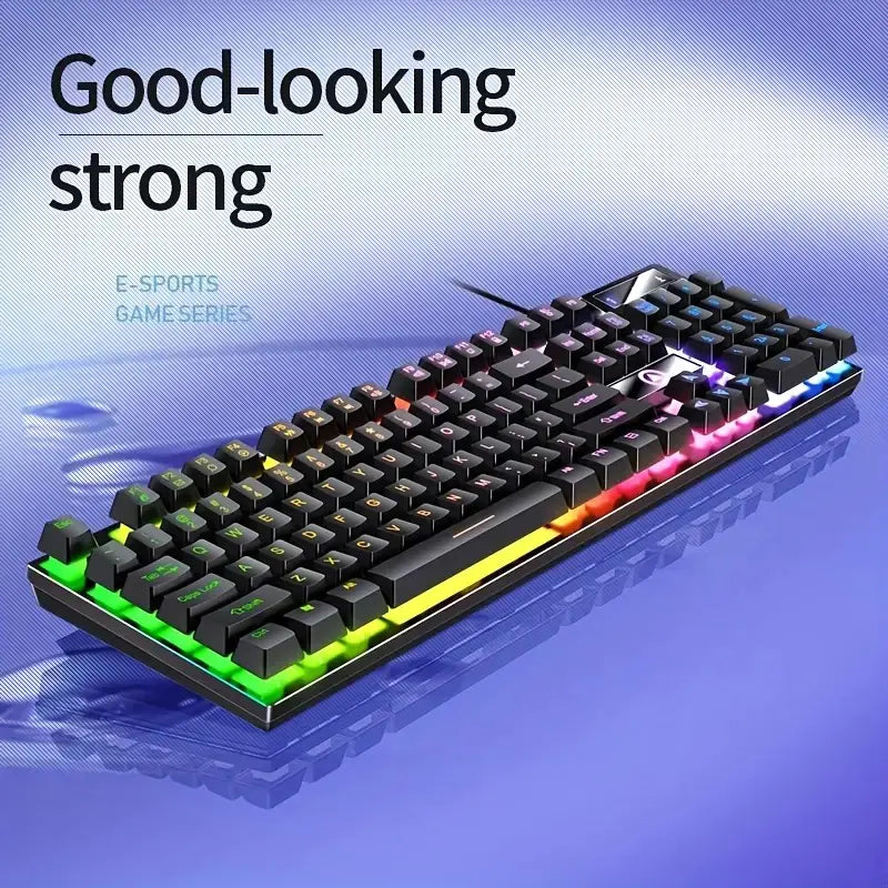 Cool Mechanical Feel USB Wired Gaming Keyboard