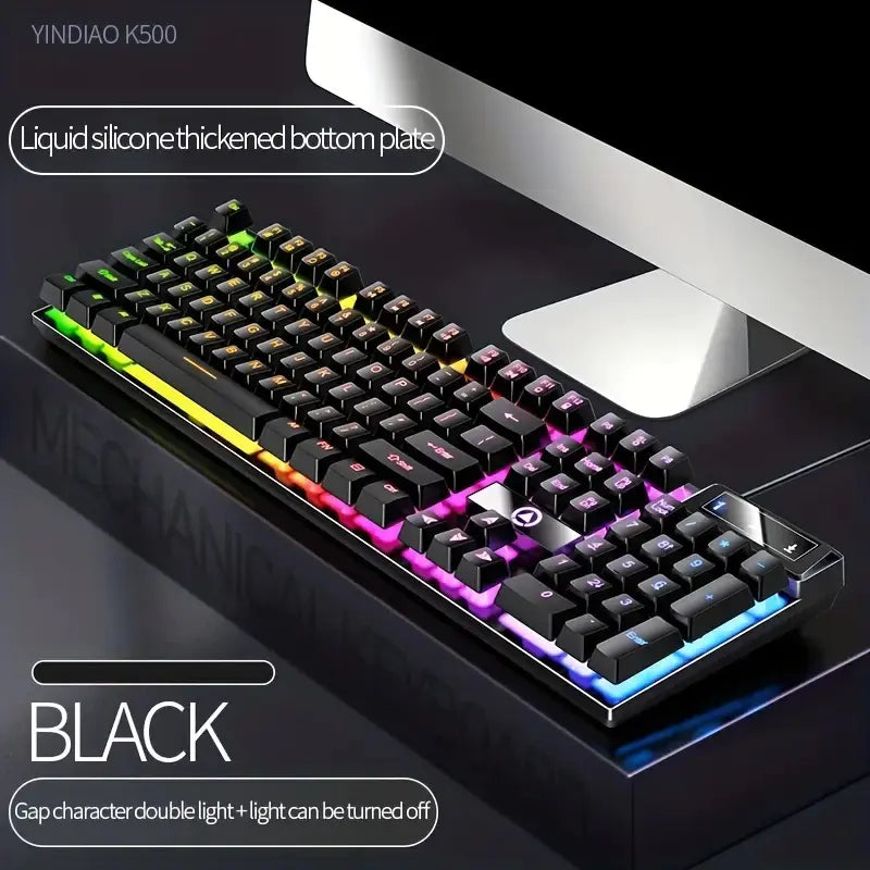 Cool Mechanical Feel USB Wired Gaming Keyboard