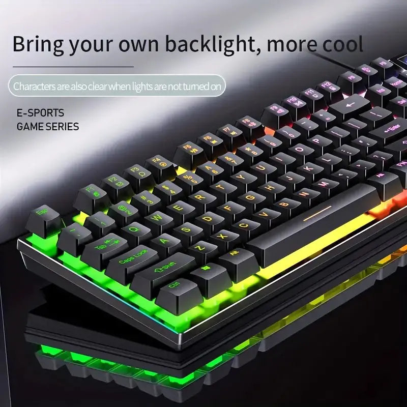 Cool Mechanical Feel USB Wired Gaming Keyboard