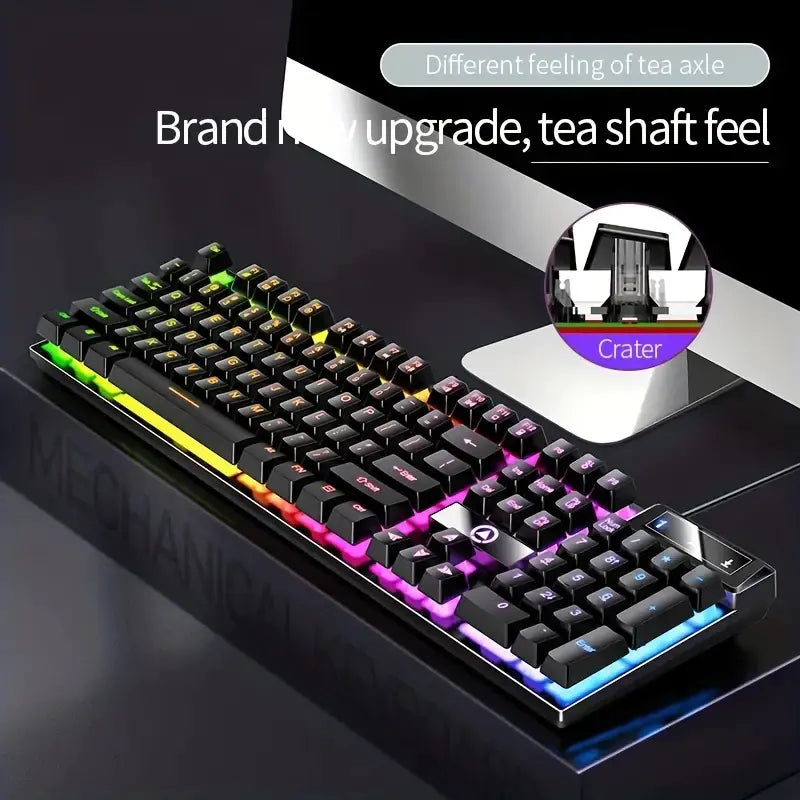 Cool Mechanical Feel USB Wired Gaming Keyboard